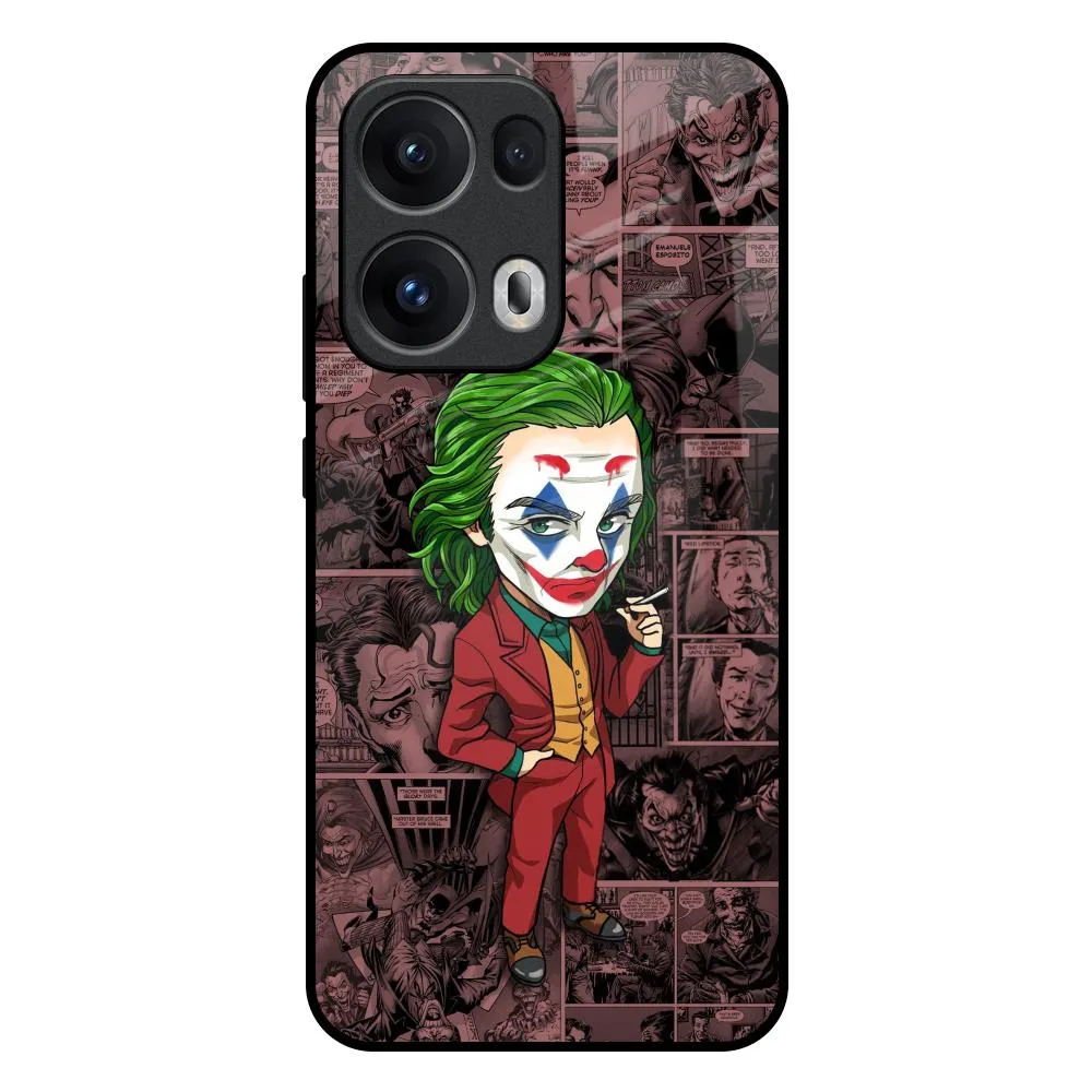 Joker Cartoon Glass Case for Oppo Reno13 Pro 5G Compact Texture Layer
