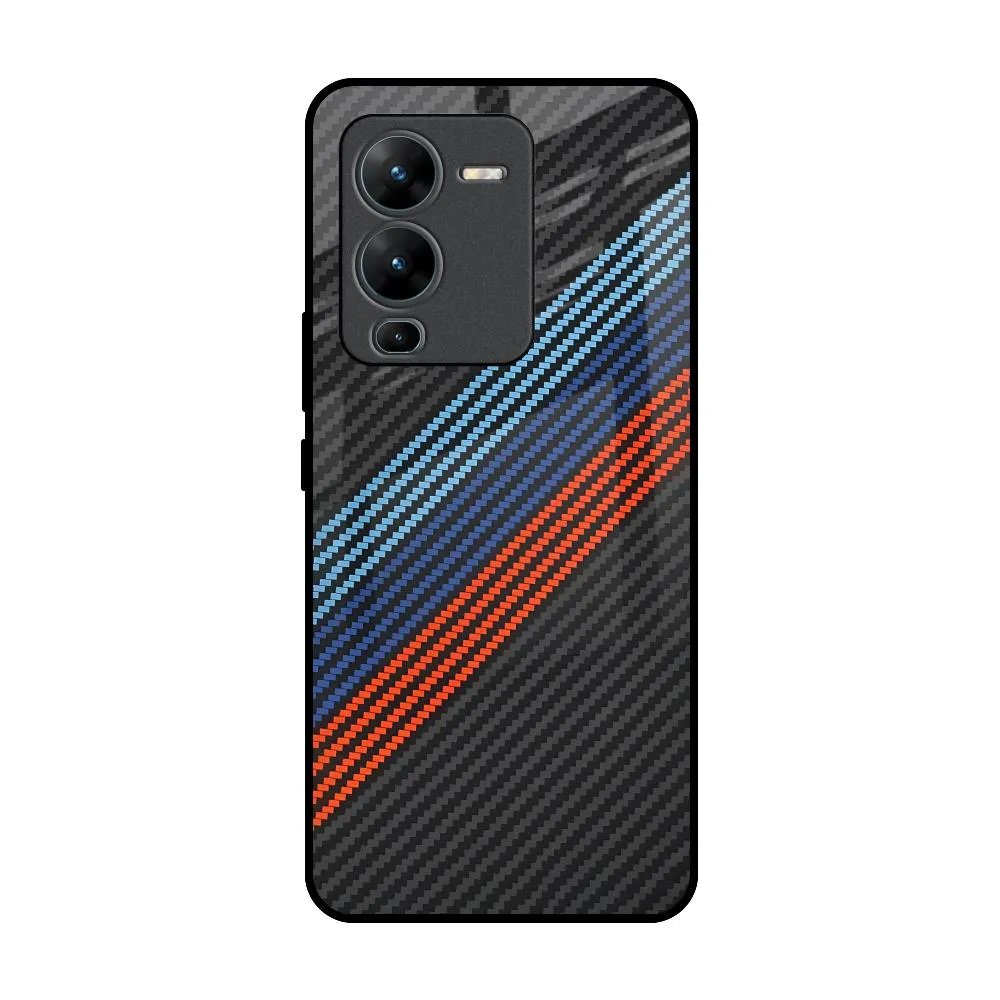 Luxury Texture Finish Matte Surface Carbon Inspired Glass Case for Vivo V25 Pro