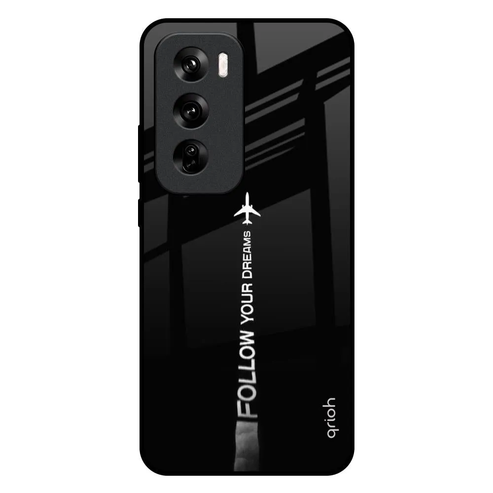 Follow Your Dreams Glass Case for Oppo Reno 12 5G Minimal Pattern Luxury Style