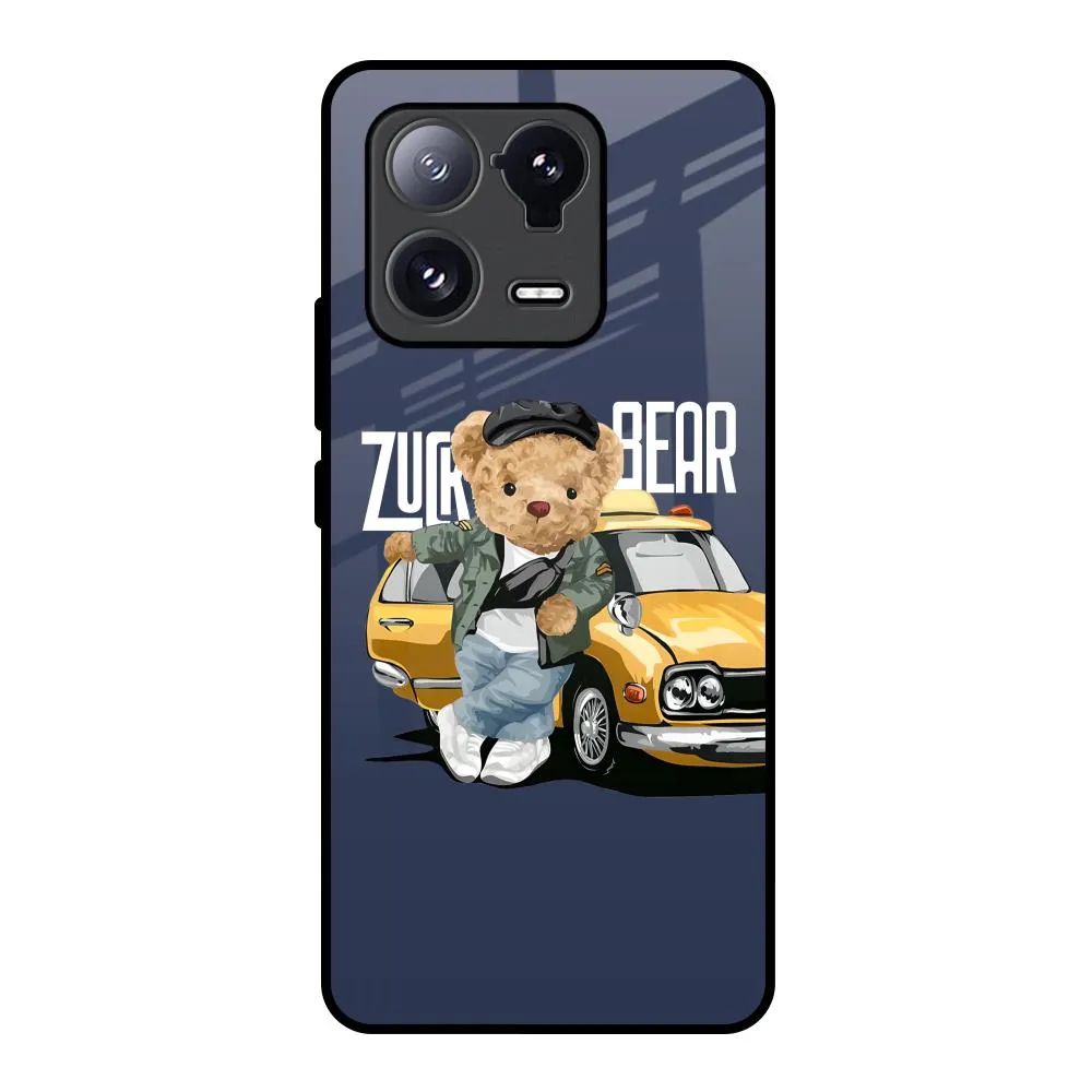 Adventurous Bear Glass Case for Mi 13 Pro Minimal Look