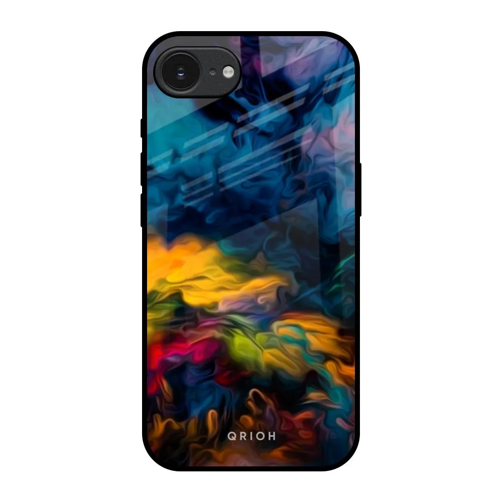 Rugged Pattern Texture Multicolor Oil Painting Glass Case for Apple iPhone 16e