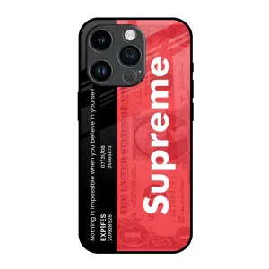 Supreme Ticket Glass Case for iPhone 14 Pro Protective Frame Premium Form