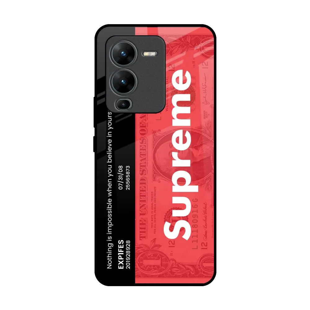 Supreme Ticket Glass Case for Vivo V25 Pro Scratch Barrier