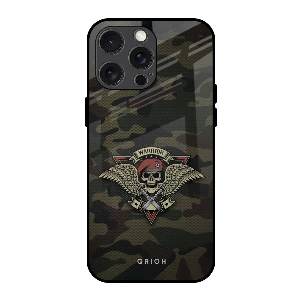 Army Warrior Glass Case for iPhone 15 Pro Max Matte Edge Slim Fit Design