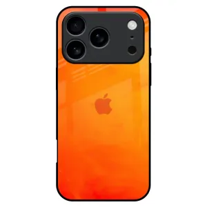 Sleek Texture Practical Look Tangy Orange Glass Case for iPhone 17 Pro Max