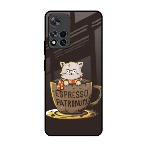 Tea With Kitty Glass Case For Mi 11i Modern Style Premium Quality