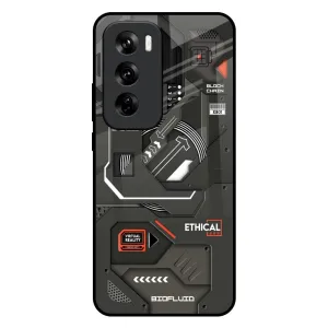 Tech Aesthetics Glass Case for Oppo Reno 12 5G Heat resistant Luxury Detail Texture