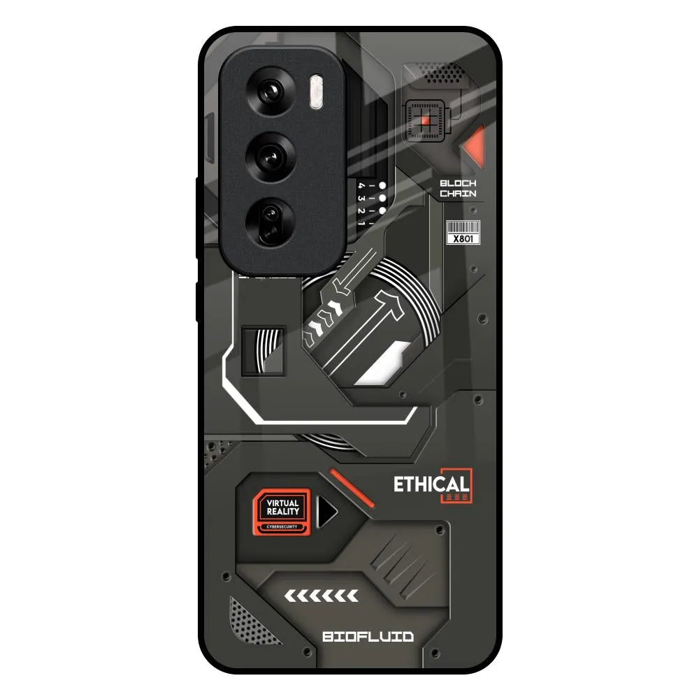 Tech Aesthetics Glass Case for Oppo Reno 12 5G Heat resistant Luxury Detail Texture