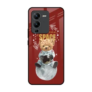 Modern Texture Build Fashion Detail Astronaut Bear Glass Case for Vivo V25 Pro