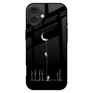 Catch the Moon Glass Case for iPhone 16 Plus Vivid Design Texture
