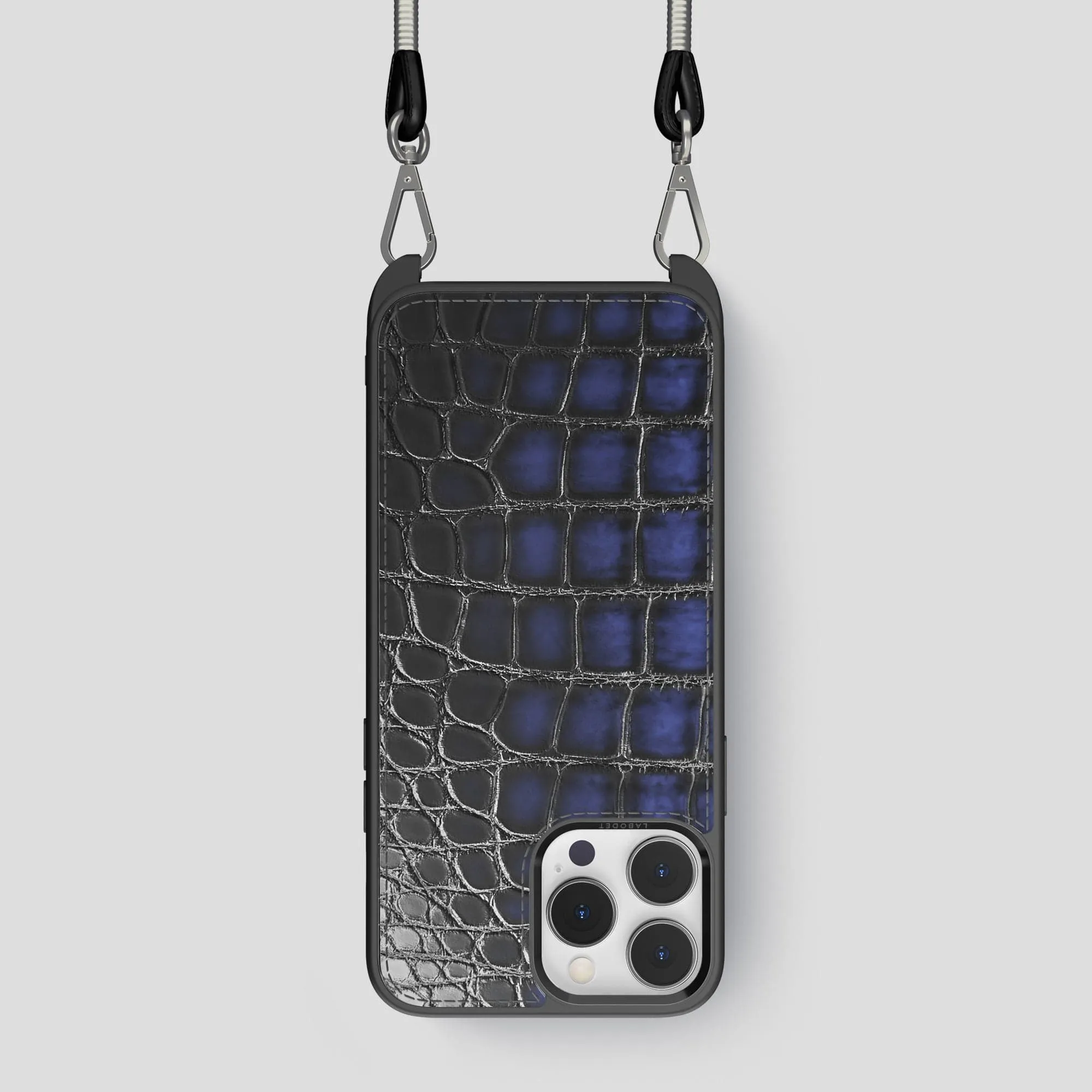 Crossbody Sport Case For iPhone 15 Pro In Patina Alligator Creative Pattern Smooth Shield