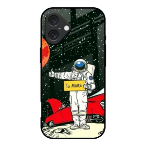 Modern Detail Astronaut on Mars Glass Case for iPhone 16
