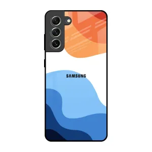 Premium Material Wavy Color Pattern Glass Case for Samsung Galaxy S21 FE 5G