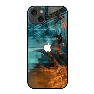 Luxury Grip Golden Splash Glass Case for iPhone 15 Plus