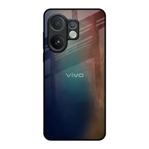Shock Absorption Layer Rugged Edge Texture Rusty Gradient Glass Case for Vivo V60 5G