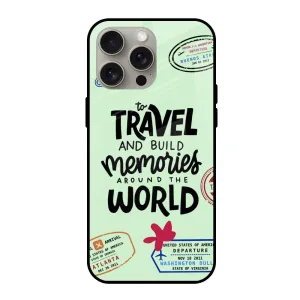 Gift Choice Travel Stamps Glass Case for iPhone 15 Pro Max