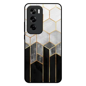 Grip Layer Tricolor Pattern Glass Case for Oppo Reno 12 Pro 5G