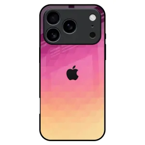 Geometric Pink Diamond Glass Case for iPhone 17 Pro Max Modern Layer Smooth Finish Touch