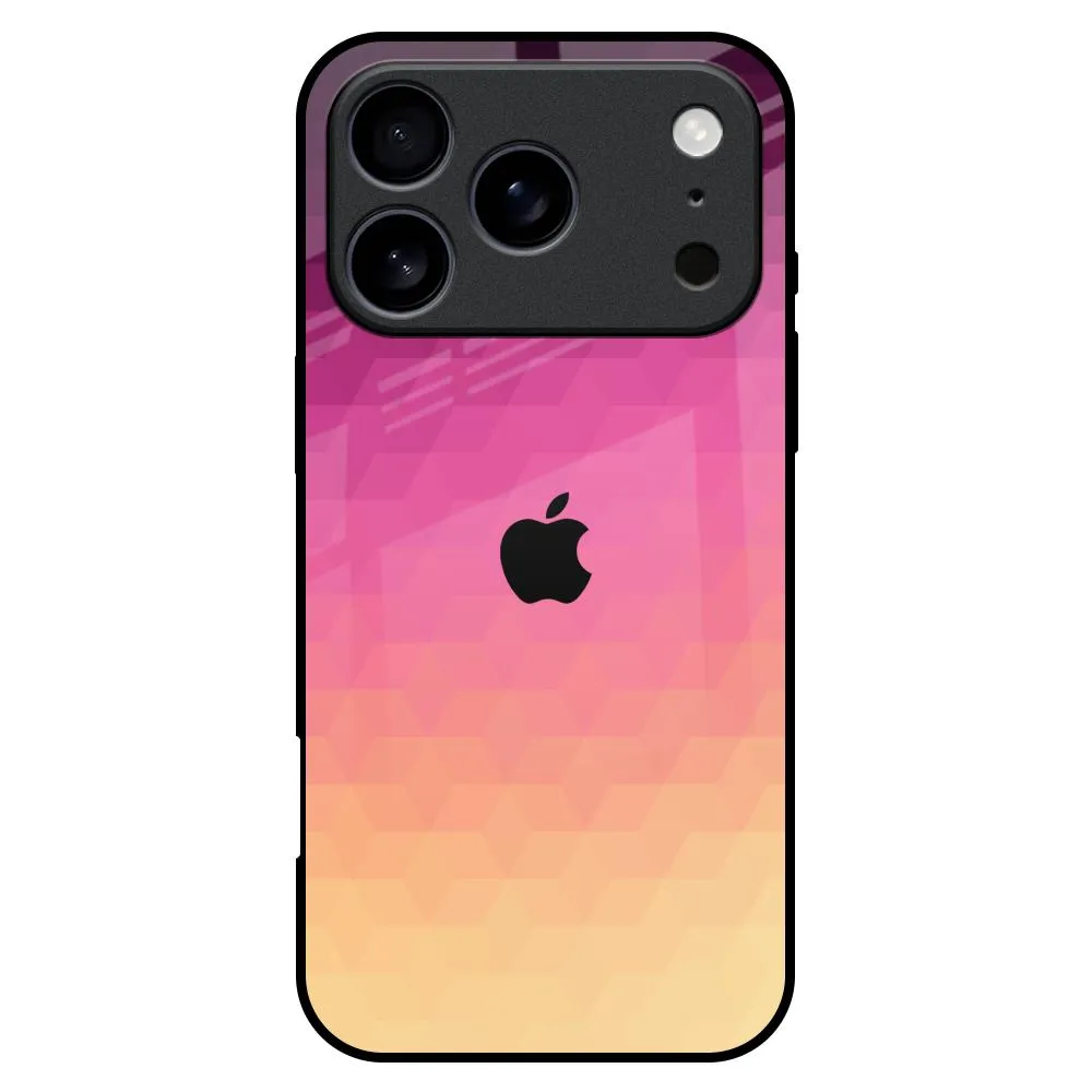 Geometric Pink Diamond Glass Case for iPhone 17 Pro Max Modern Layer Smooth Finish Touch