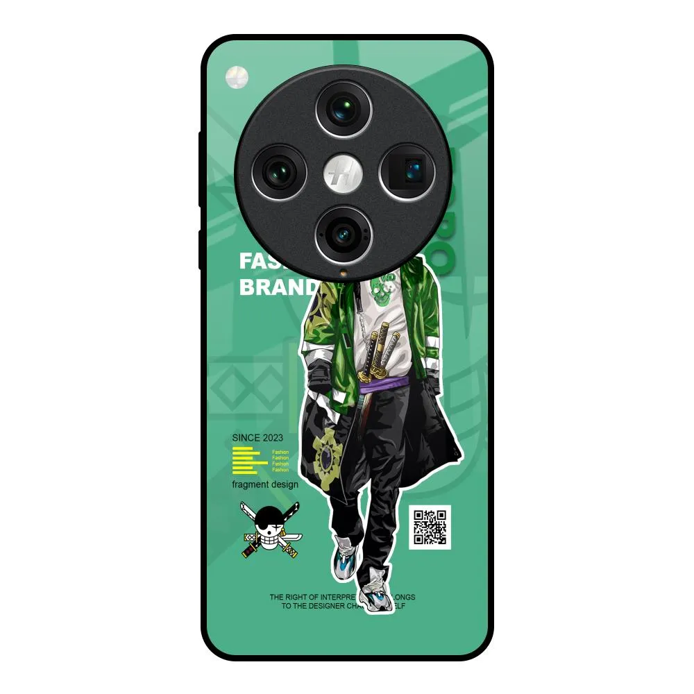 Luxury Build Zoro Bape Glass Case for Oppo Find x8 Pro