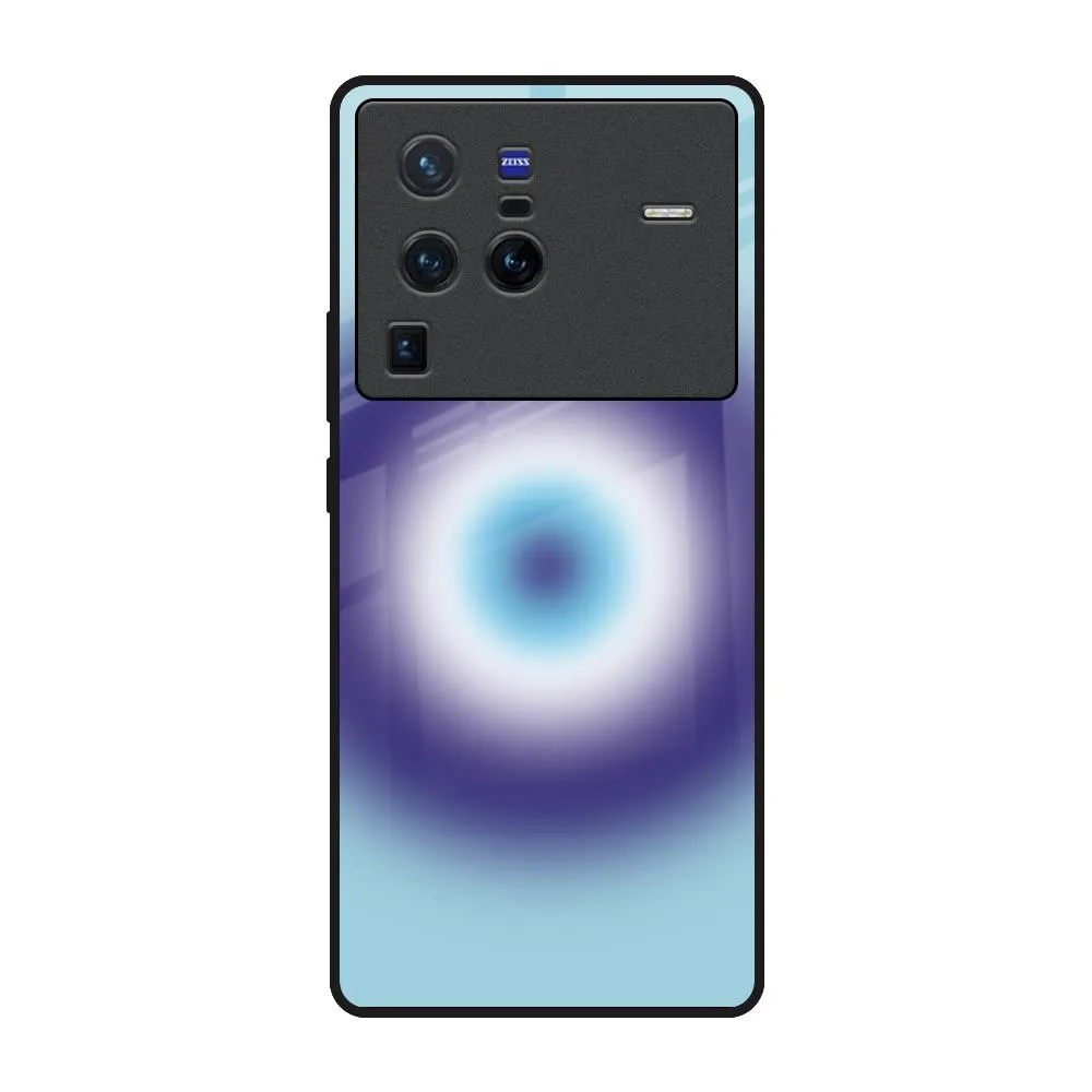 Polished Detail Edge Sleek Finish Evil Eye Art Glass Case for Vivo X80 Pro 5G