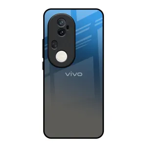 Blue Grey Ombre Glass Case for Vivo T4 Ultra 5G Stylish Finish Texture