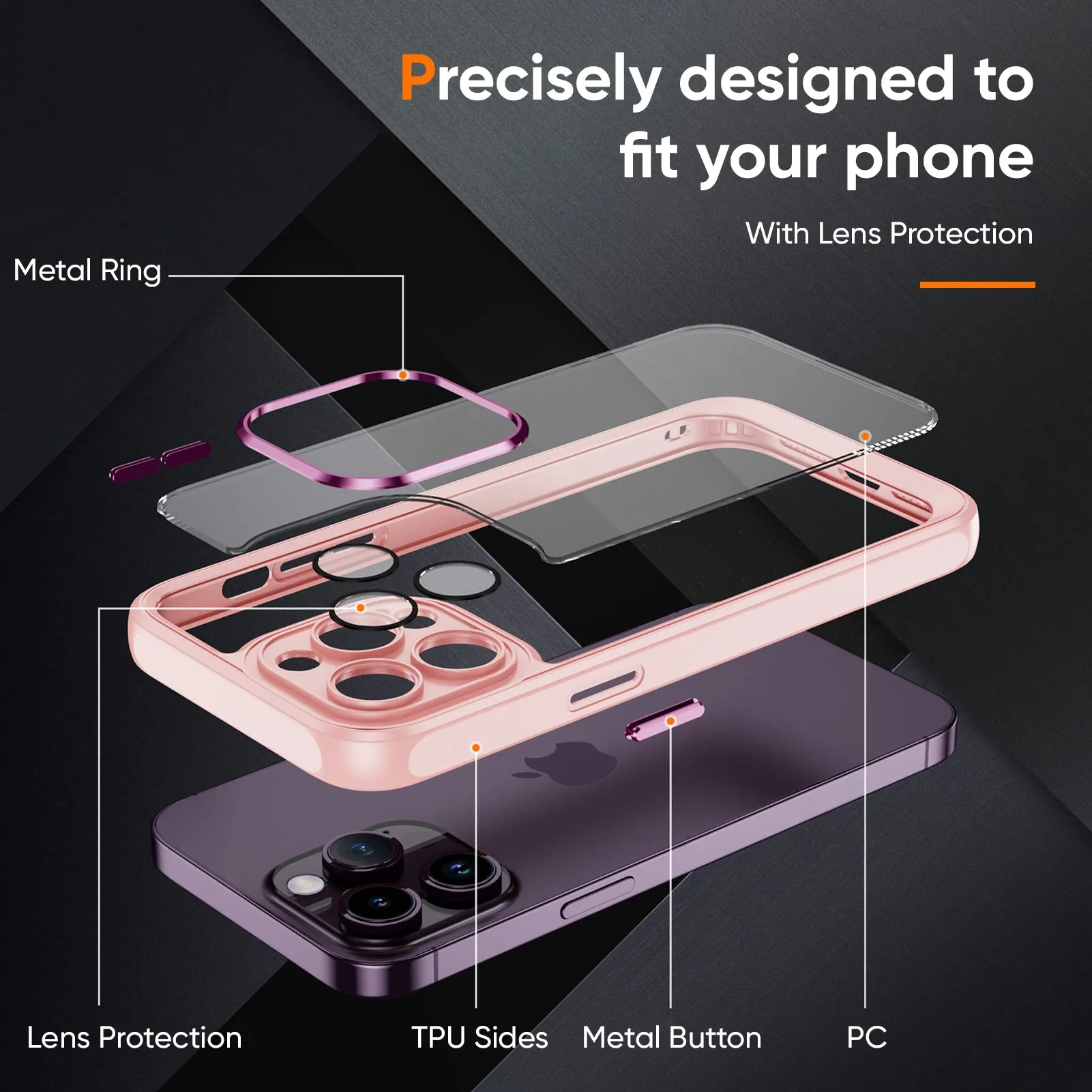 Apricot Hybrid Back Cover for iPhone Matte Feel Texture