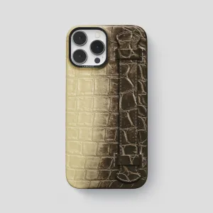 Sleek Guard Urban Design Handle Case For iPhone 15 Pro Max In Himalayan Crocodile
