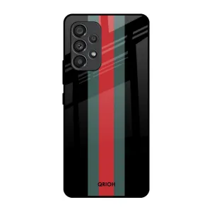Comfort Build Layer Vertical Stripes Glass Case for Samsung Galaxy A53 5G