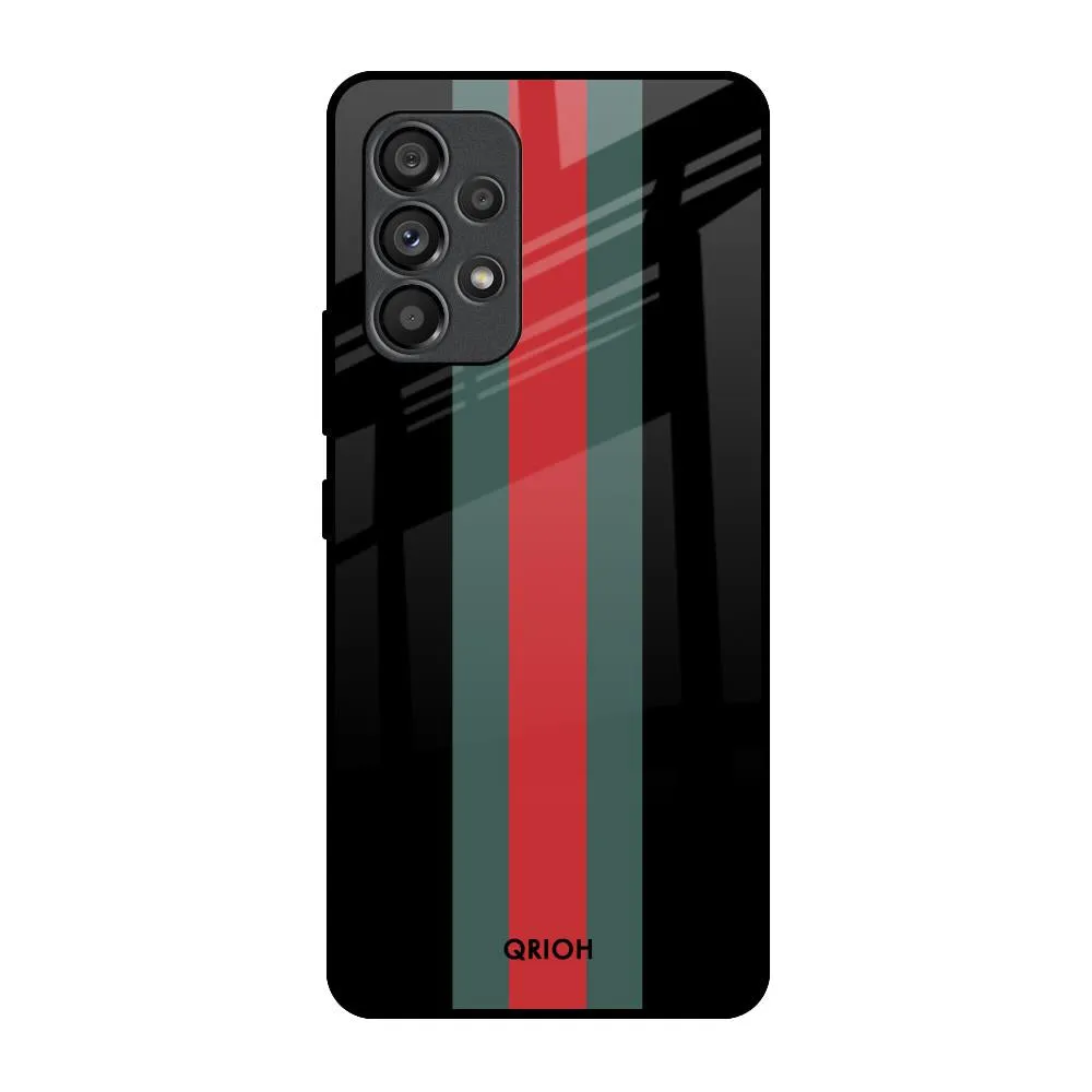 Comfort Build Layer Vertical Stripes Glass Case for Samsung Galaxy A53 5G