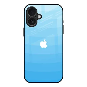 Wavy Blue Pattern Glass Case for iPhone 17 Protective Frame Design