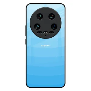 Matte Design Texture Minimal Form Wavy Blue Pattern Glass Case for Mi 14 Ultra 5G