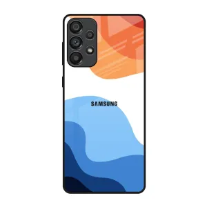 Impact Guard Minimal Detail Texture Wavy Color Pattern Glass Case for Samsung Galaxy A73 5G