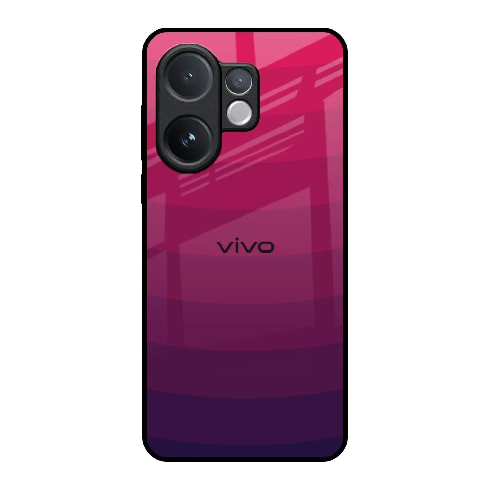 High Durability Wavy Pink Pattern Glass Case for Vivo V60 5G