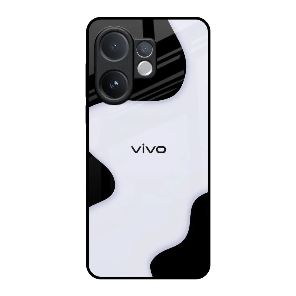 Artistic Design Wheat Cream Wavy Glass Case for Vivo V60 5G