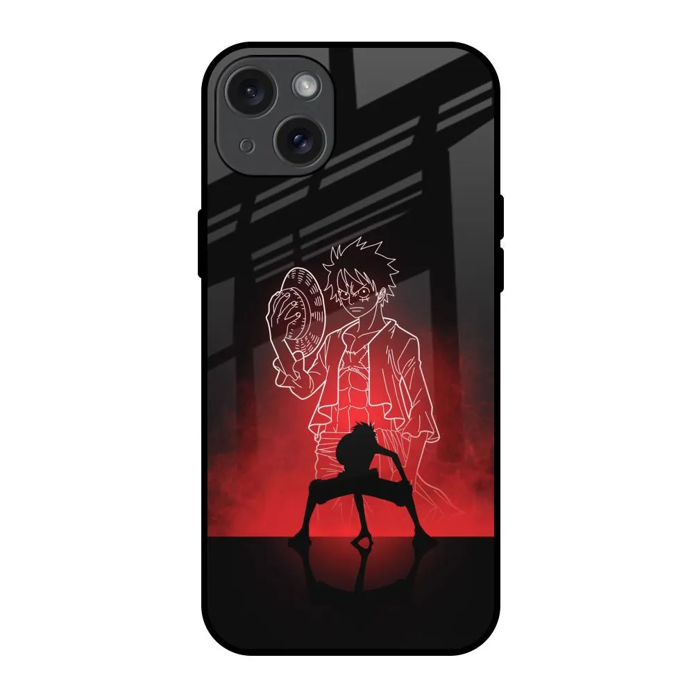 Creative Texture Soul Of Anime Glass Case for iPhone 15 Plus