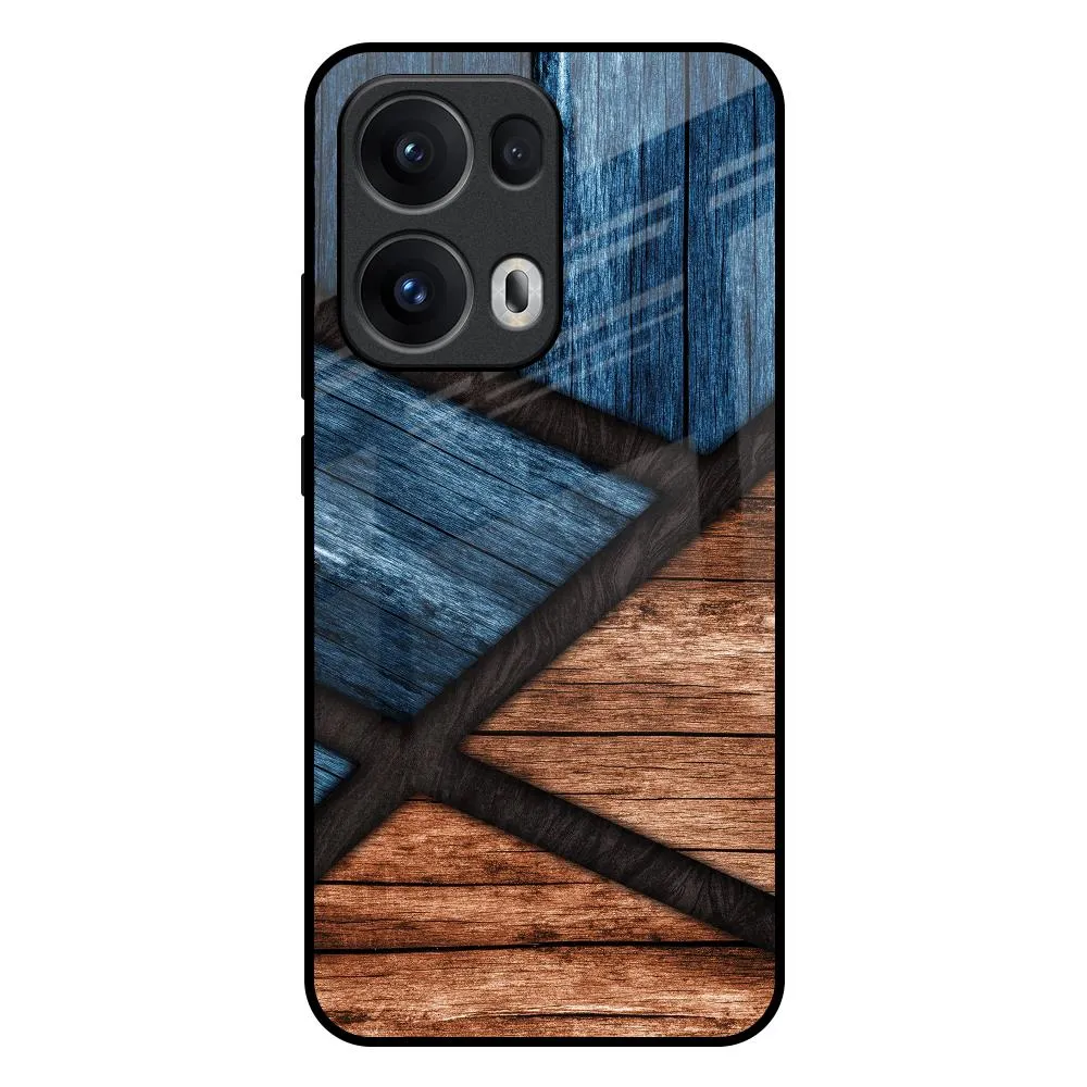 Soft Pattern Layer Matte Coating Finish Wooden Tiles Glass Case for Oppo Reno13 Pro 5G