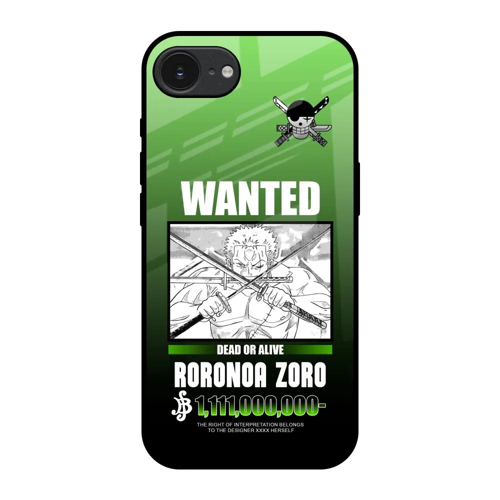 Zoro Wanted Glass Case for Apple iPhone 16e Flexible Build Form